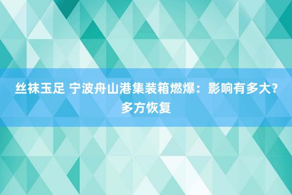 丝袜玉足 宁波舟山港集装箱燃爆：影响有多大？多方恢复