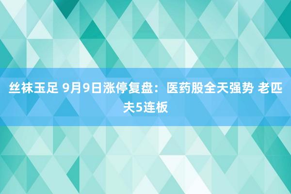 丝袜玉足 9月9日涨停复盘:医药股全天强势 老匹夫5连板