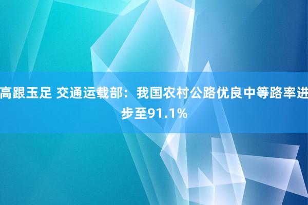 高跟玉足 交通运载部：我国农村公路优良中等路率进步至91.1%